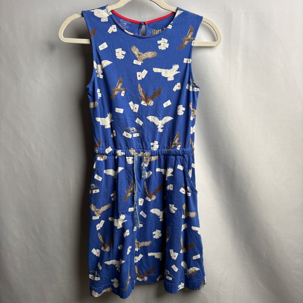 Mini Boden Harry Potter Hedwig Owl Post Blue Jersey Dress Girls 11-12Y 152cm